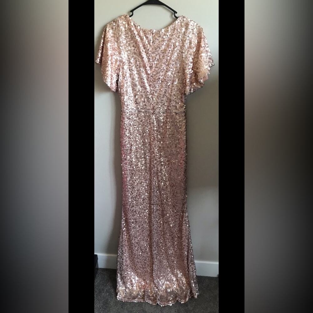 Pink Full Sequin Formal Gown- Size Large - Picture 5 of 6